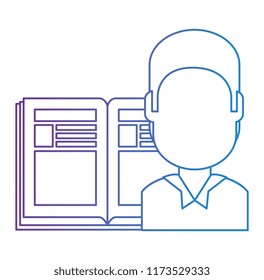 young man with text book