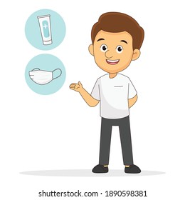 Young man Things to take with when go outside