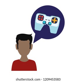 young man thinkin in video games