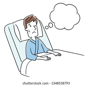 Young man thinking about something