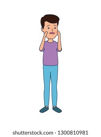 young man with toothache