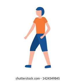 young man training sport activity vector illustration