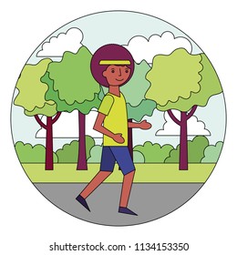 young man training sport in the park