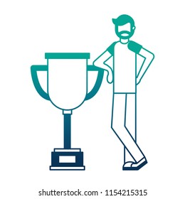 young man with trophy avatar character
