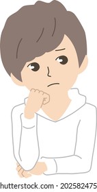 Young man with a troubled face