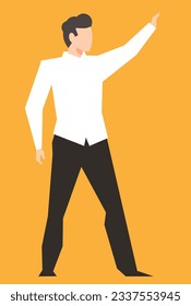 young man in trousers and a white shirt