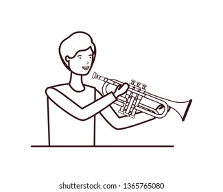 young man with trumpet character