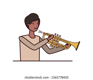 young man with trumpet character
