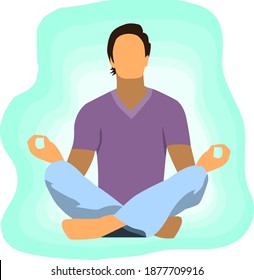young man trying to keep mental health meditation relaxation
