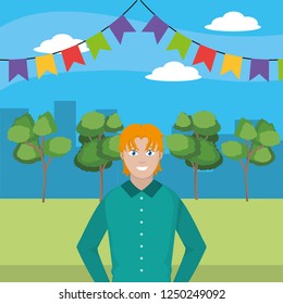 young man upperbody cartoon