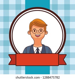 young man upperbody cartoon