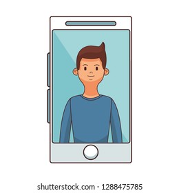 young man upperbody cartoon