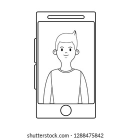 young man upperbody cartoon