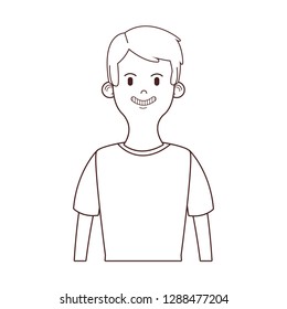 young man upperbody cartoon