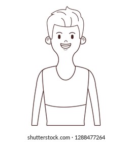young man upperbody cartoon