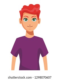 young man upperbody cartoon