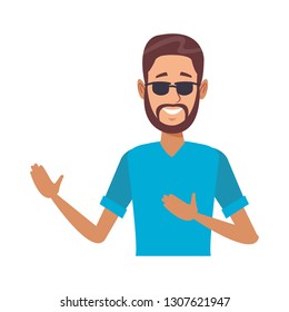 young man upperbody cartoon