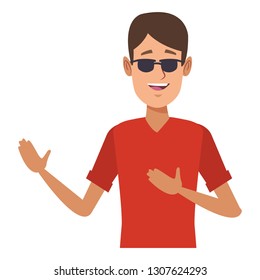 young man upperbody cartoon