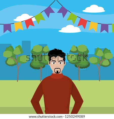 young man upperbody cartoon