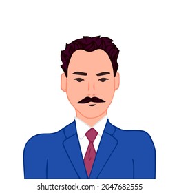 El joven usuario avatar. Ilustración vectorial de material plano.