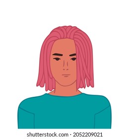 El joven usuario avatar. Ilustración vectorial de material plano.