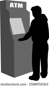 young man using an ATM