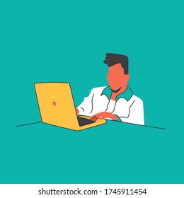 Young man using a notebook