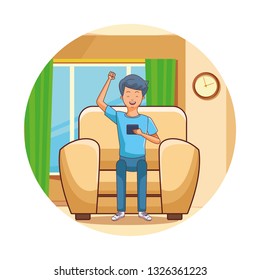 young man using smartphone
