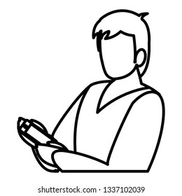 young man using smartphone