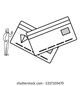 young man using smartphone with credit card