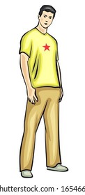 Young Man Vector Illustration