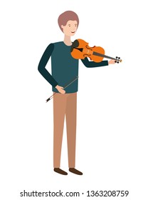young man with violin character