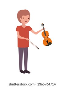 young man with violin character