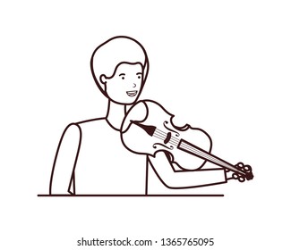 young man with violin character