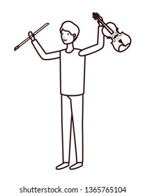 young man with violin character