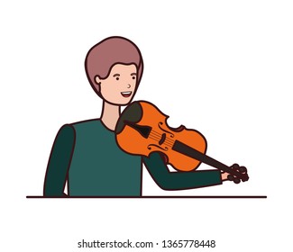young man with violin character