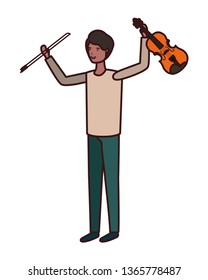 young man with violin character