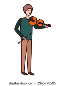 young man with violin character