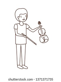 young man with violin character