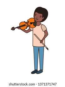 young man with violin character