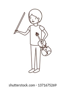 young man with violin character