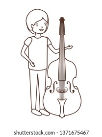 young man with violin character