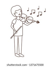 young man with violin character