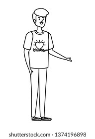 young man volunteer character