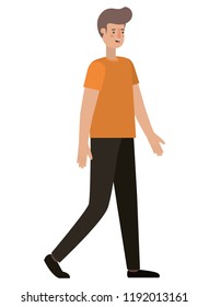 young man walking avatar character