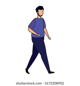 Young Man Walking Avatar Character Vector Stock Vector (Royalty Free ...