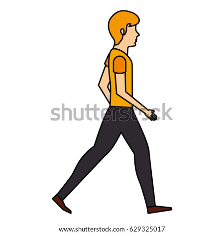 young man walking character