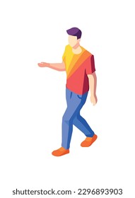 young man walking isolated design icon