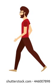 young man walking isolated icon design, vector illustration  graphic 