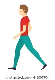 young man walking isolated icon design, vector illustration  graphic 